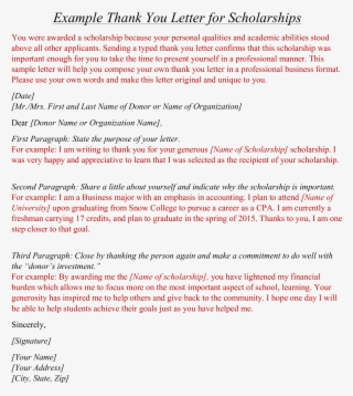 Free Scholarship Thank You Letter Format Templates