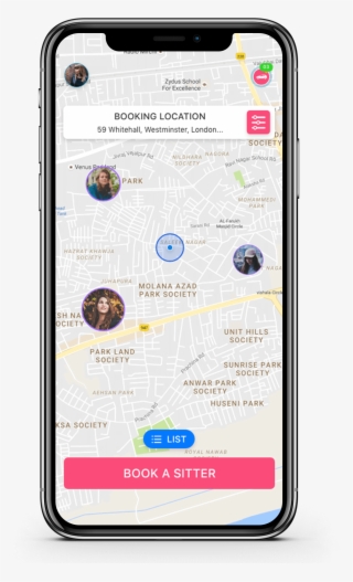 Live-view Of Nearby Babysitters & Childcare Professionals