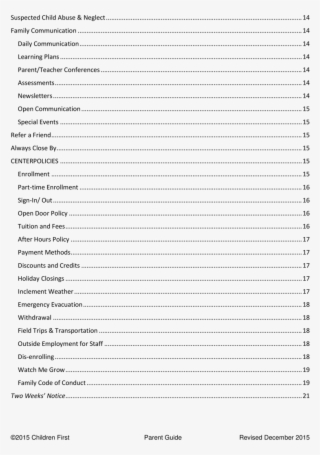 Suspected Child Abuse Neglect