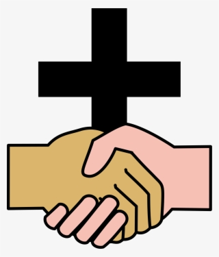 Preview Clipart - Shaking Hands With A Cross