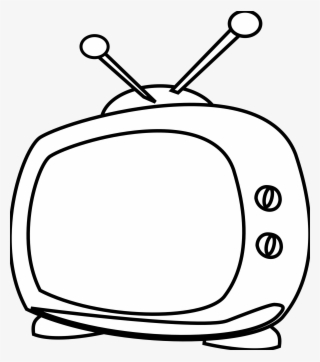 Tv - Tv Cartoon Black And White Png