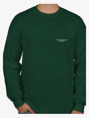 Ofo Long Sleeve Logo "30a" T-shirt In Spruce/white - Crew Neck