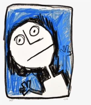 Figure On Blue - Cartoon