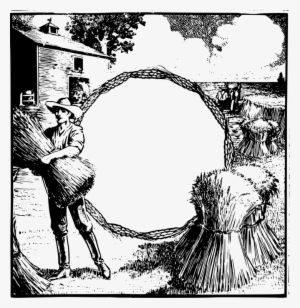 Farmer Drawing Computer Icons Farmworker - Wreath-dunkler Stern- Brown-blumen-gruß-karte Karte