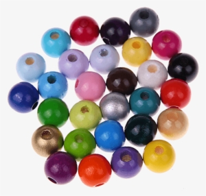 60 Round Beads 10mm - Holzperlen D: 10 Mm Blau 56 Stück, Mit Lochbohrung