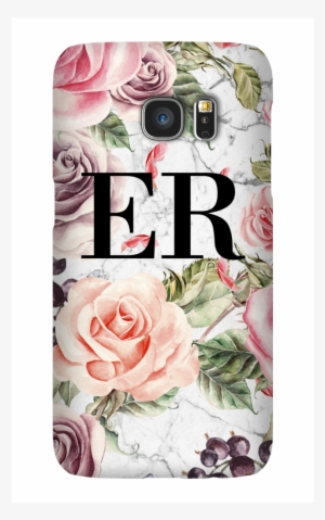 Personalised Watercolor Floral Initials Samsung Galaxy - Mobile Phone