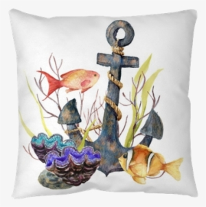 Watercolor Tropic Sea Card - Koraal Anker