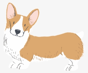 Hand Painted Watercolor Cute Keji Free Buckle Dog Vector - Dog