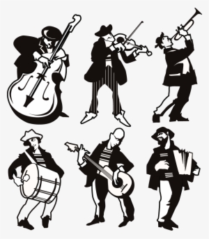 Different Musicians Silhouette - Musicians Vector