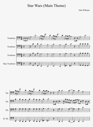Sheet Music Made By Lizzie382 For 4 Parts - Star Wars Opening Theme Trombone Sheet Music