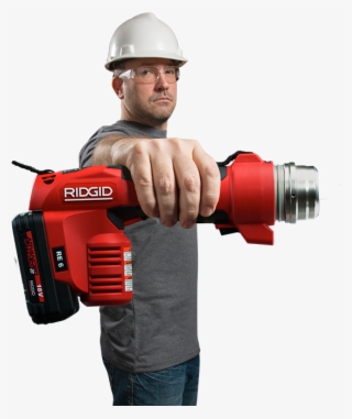 Electrician With Ridgid Re 6 Electrical Tool