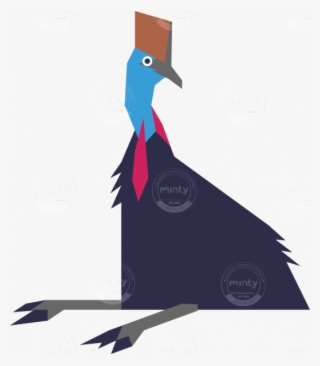 Blue Cassowary Sitting Down