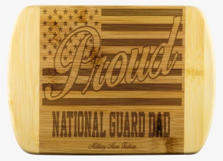 Proud National Guard Dad Round Edge Cutting Board