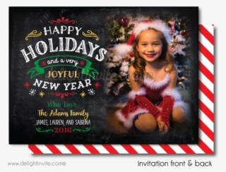 Calligraphy Chalkboard Holiday Photo Cards