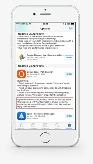 App Review In Description