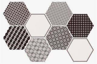 Black And White Pattern Hexagon Decortile 285x330mm