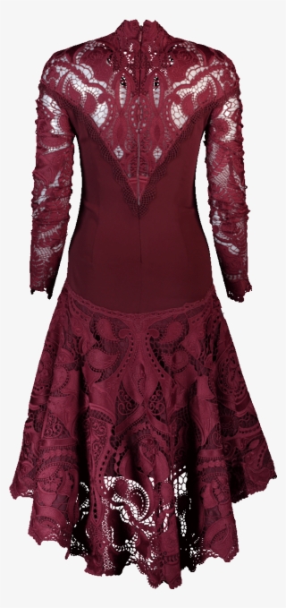 Jonathan Simkhai Crepe Applique Trumpet Dress In Oxblood