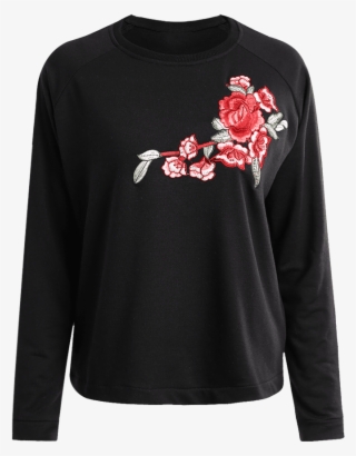 Floral Applique Raglan Sweatshirt
