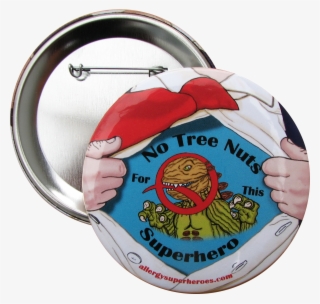 Tree Nut Allergy Superhero Boy Button - Badge