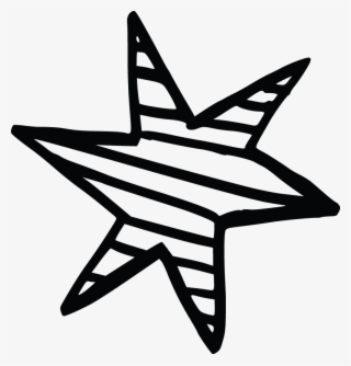 Black Line Star - Line Art