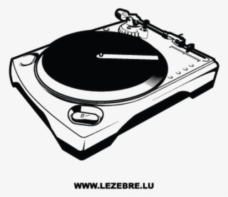 Sticker Deco Platine Vinyles Dj - Turntable Vector