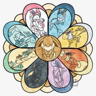 894 X 894 5 - Eeveelutions Stained Glass