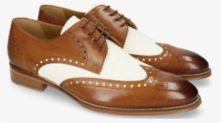 Derby Shoes Kane 5 Cognac Perfo White - Leather