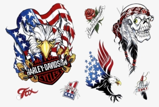 Tattoo Eagle Harley-davidson American Snake Desert - Harley Davidson Eagle Tattoo Designs
