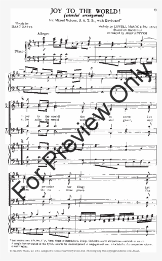 Joy To The World Thumbnail - Joy To The World John Rutter Sheet Music
