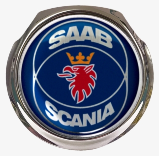 Saab Scania Blue Car Grille Badge With Fixings - Saab Png