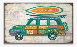 View Zoom California Woody Wagon Car Sign - Vintage Car