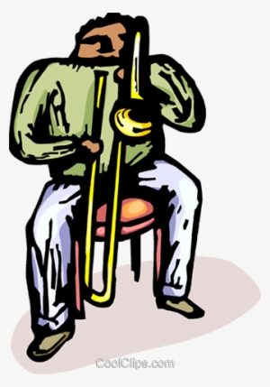 Man Playing The Trombone Royalty Free Vector Clip Art - Illustration