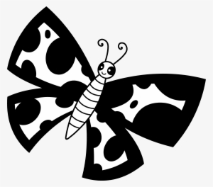 Happy - Sun - Clipart - Black - And - White - White And Black Butterfly Cartoon