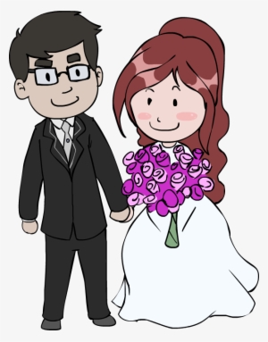 28 Collection Of Marriage Couple Clipart Png - Wedding Couple Cartoon Png