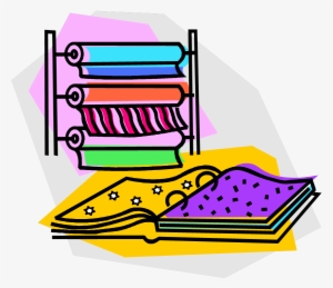 Material At A Fabric Store Royalty Free Vector Clip - Fabric Clip Art