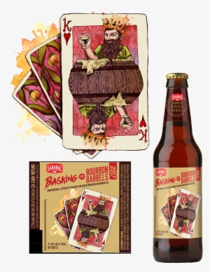 Basking In Bourbon Barrels Label Illustration