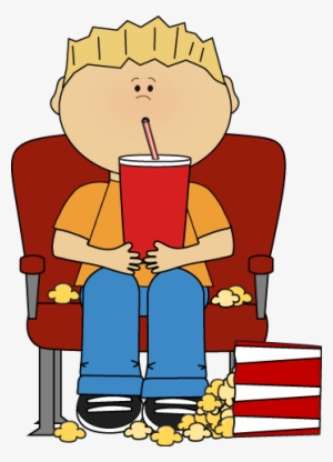 Popcorn Clipart Spill - Watching Movies Clipart