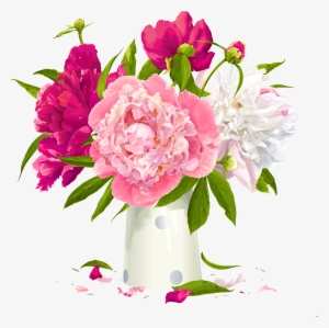 Flower Vases With Flowers Clipart Group Clip Transparent - Peony Flower Clipart