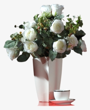 Flowers Vase, Vases, Bulb Vase - White Rose Pot Png