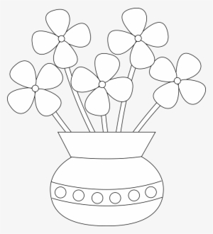 How To Draw Flowers Vase Clipart Drawn Flower Png Freeuse - Easy Flower Vase Drawing