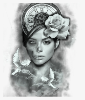 Pin By Bulaadam On Tattoos - Desenho Preto E Cinza Feminino