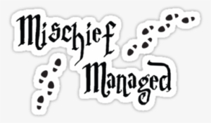 Mischief Manager Banner With Footsteps - Mischief Managed Harry Potter Font