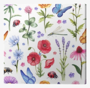 Wild Flowers And Insect Illustrations - Supperb Temporary Tattoos - Hand Drawn Colorful Flower