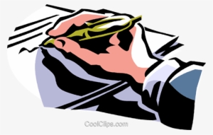 Person Signing A Paper With A Pen Royalty Free Vector - Signing Papers Clipart