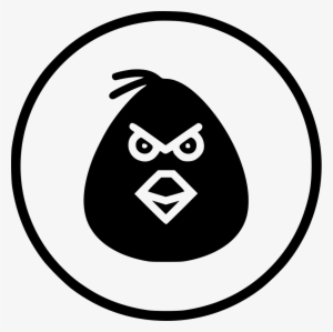 Game Mobile Angry Bird Cartoon Emotion Comments - Instagram Icon Black White Round