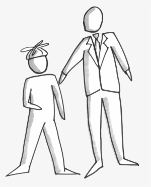 Younger Person And Older Person - Illustration