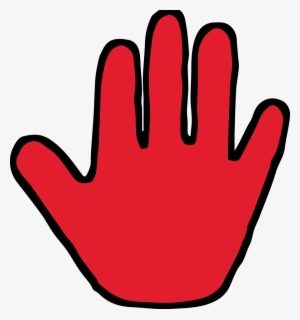 Children Handprint Outline Clip Art Library - Red Hand Print Clipart