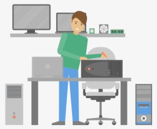 Free Png Download Computer Repair Technician Png Images - Standing Desk