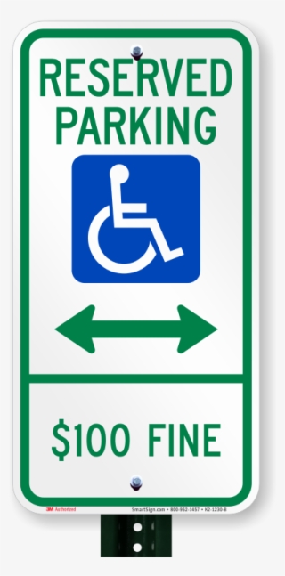 North Dakota Reserved Ada Parking Sign, Left Arrow - Handicapped Sign