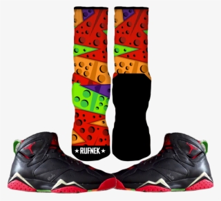 Jordan Marvin The Martian 7s Custom Socks - Air Jordan 7 Marvin The Martian Outfits